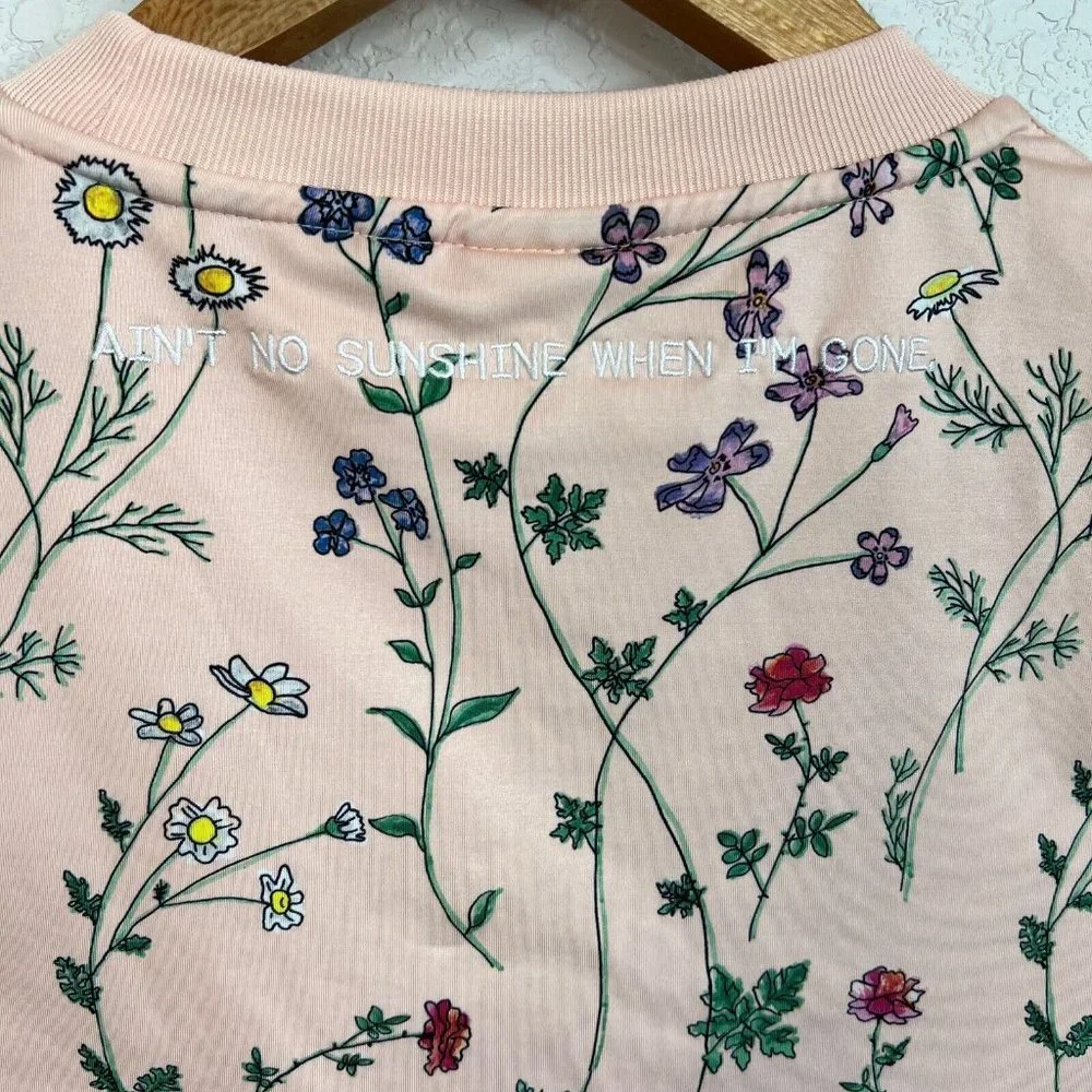 Adidas Floral Bodysuit Women's Size XS Pink Short Sleeve Casual Snap Closure - Picture 10 of 10